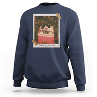 Meowy Christmas Sweatshirt Cute Cat Lovers Xmas Retro Vintage Photo - Wonder Print Shop