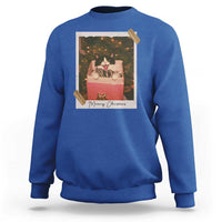 Meowy Christmas Sweatshirt Cute Cat Lovers Xmas Retro Vintage Photo - Wonder Print Shop