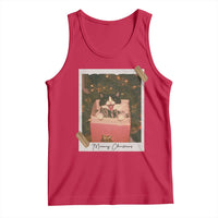 Meowy Christmas Tank Top Cute Cat Lovers Xmas Retro Vintage Photo - Wonder Print Shop
