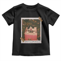Meowy Christmas Toddler T Shirt Cute Cat Lovers Xmas Retro Vintage Photo - Wonder Print Shop