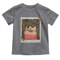 Meowy Christmas Toddler T Shirt Cute Cat Lovers Xmas Retro Vintage Photo - Wonder Print Shop