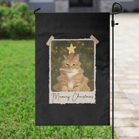 Meowy Christmas Garden Flag Funny Cat Xmas Tree Retro Vintage Photo - Wonder Print Shop