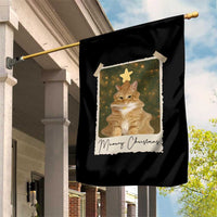 Meowy Christmas Garden Flag Funny Cat Xmas Tree Retro Vintage Photo - Wonder Print Shop