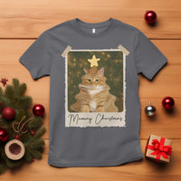 Meowy Christmas T Shirt Funny Cat Xmas Tree Retro Vintage Photo - Wonder Print Shop