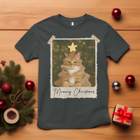 Meowy Christmas T Shirt Funny Cat Xmas Tree Retro Vintage Photo - Wonder Print Shop