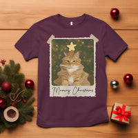 Meowy Christmas T Shirt Funny Cat Xmas Tree Retro Vintage Photo - Wonder Print Shop