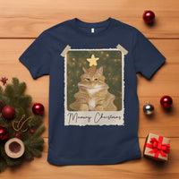 Meowy Christmas T Shirt Funny Cat Xmas Tree Retro Vintage Photo - Wonder Print Shop