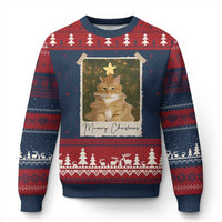 Meowy Xmas Ugly Christmas Sweater Funny Cat Xmas Tree Retro Vintage Photo - Wonder Print Shop
