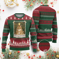 Meowy Xmas Ugly Christmas Sweater Funny Cat Xmas Tree Retro Vintage Photo - Wonder Print Shop