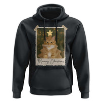 Meowy Christmas Hoodie Funny Cat Xmas Tree Retro Vintage Photo - Wonder Print Shop
