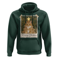 Meowy Christmas Hoodie Funny Cat Xmas Tree Retro Vintage Photo - Wonder Print Shop