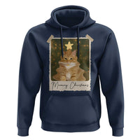 Meowy Christmas Hoodie Funny Cat Xmas Tree Retro Vintage Photo - Wonder Print Shop