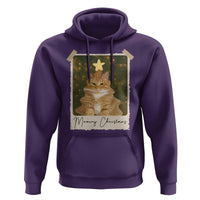 Meowy Christmas Hoodie Funny Cat Xmas Tree Retro Vintage Photo - Wonder Print Shop