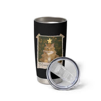 Meowy Christmas Tumbler Cup Funny Cat Xmas Tree Retro Vintage Photo - Wonder Print Shop