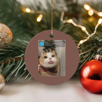 Funny Cat Christmas Ceramic Ornament Ring There is Motion at Your Front Door Meme Xmas Tree - Wonder Print Shop