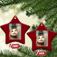 Funny Cat Christmas Ceramic Ornament Ring There is Motion at Your Front Door Meme Xmas Tree - Wonder Print Shop