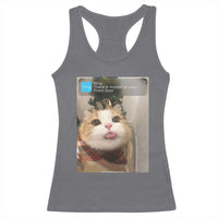 Funny Cat Christmas Racerback Tank Top Ring There is Motion at Your Front Door Meme Xmas Tree - Wonder Print Shop