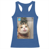 Funny Cat Christmas Racerback Tank Top Ring There is Motion at Your Front Door Meme Xmas Tree - Wonder Print Shop