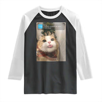 Funny Cat Christmas Raglan Shirt Ring There is Motion at Your Front Door Meme Xmas Tree - Wonder Print Shop