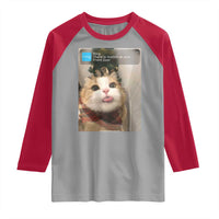 Funny Cat Christmas Raglan Shirt Ring There is Motion at Your Front Door Meme Xmas Tree - Wonder Print Shop