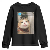 Funny Cat Christmas Youth Sweatshirt Ring There is Motion at Your Front Door Meme Xmas Tree - Wonder Print Shop