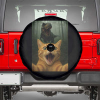 Cat Selfie With Dinosaur Spare Tire Cover Funny Cat Gifts - Wonder Print Shop