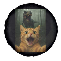 Cat Selfie With Dinosaur Spare Tire Cover Funny Cat Gifts - Wonder Print Shop