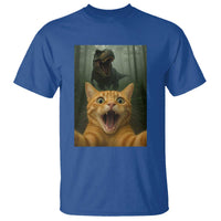 Cat Selfie With Dinosaur T Shirt Funny Cat Gifts - Wonder Print Shop