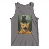 Cat Selfie With Dinosaur Tank Top Funny Cat Gifts - Wonder Print Shop
