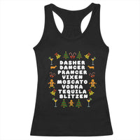 Funny Drinking Christmas Racerback Tank Top Merry Christmas Dasher Dancer Prancer Vixen - Wonder Print Shop