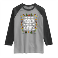 Funny Drinking Christmas Raglan Shirt Merry Christmas Dasher Dancer Prancer Vixen - Wonder Print Shop