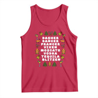 Funny Drinking Christmas Tank Top Merry Christmas Dasher Dancer Prancer Vixen - Wonder Print Shop