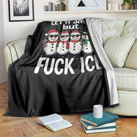 Anti ICE Christmas Throw Blanket Funny Snowman Cute Finger Let It Snow Funny FDT - Wonder Print Shop