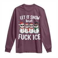 Anti ICE Christmas Long Sleeve Shirt Funny Snowman Cute Finger Let It Snow Funny FDT - Wonder Print Shop