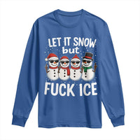 Anti ICE Christmas Long Sleeve Shirt Funny Snowman Cute Finger Let It Snow Funny FDT - Wonder Print Shop