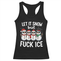 Anti ICE Christmas Racerback Tank Top Funny Snowman Cute Finger Let It Snow Funny FDT - Wonder Print Shop