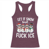 Anti ICE Christmas Racerback Tank Top Funny Snowman Cute Finger Let It Snow Funny FDT - Wonder Print Shop