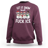 Anti ICE Christmas Sweatshirt Funny Snowman Cute Finger Let It Snow Funny FDT - Wonder Print Shop