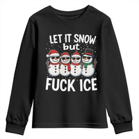 Anti ICE Christmas Youth Sweatshirt Funny Snowman Cute Finger Let It Snow Funny FDT - Wonder Print Shop