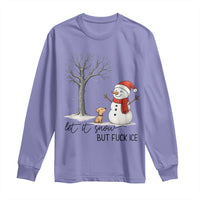 Let It Snow But Fuck Ice Long Sleeve Shirt Funny Snowman Christmas Winter - Wonder Print Shop