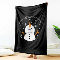 Anti ICE Christmas Throw Blanket Let It Snow But Fuck Ice Cute Snowman Winter - Wonder Print Shop
