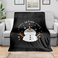 Anti ICE Christmas Throw Blanket Let It Snow But Fuck Ice Cute Snowman Winter - Wonder Print Shop