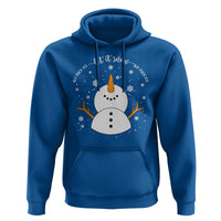 Anti ICE Christmas Hoodie Let It Snow But Fuck Ice Cute Snowman Winter - Wonder Print Shop