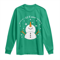 Anti ICE Christmas Long Sleeve Shirt Let It Snow But Fuck Ice Cute Snowman Winter - Wonder Print Shop