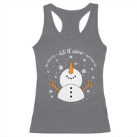 Anti ICE Christmas Racerback Tank Top Let It Snow But Fuck Ice Cute Snowman Winter - Wonder Print Shop