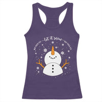 Anti ICE Christmas Racerback Tank Top Let It Snow But Fuck Ice Cute Snowman Winter - Wonder Print Shop
