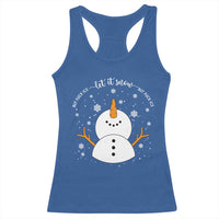Anti ICE Christmas Racerback Tank Top Let It Snow But Fuck Ice Cute Snowman Winter - Wonder Print Shop
