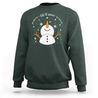 Anti ICE Christmas Sweatshirt Let It Snow But Fuck Ice Cute Snowman Winter - Wonder Print Shop