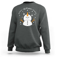 Anti ICE Christmas Sweatshirt Let It Snow But Fuck Ice Cute Snowman Winter - Wonder Print Shop