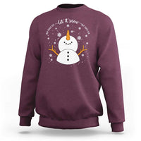 Anti ICE Christmas Sweatshirt Let It Snow But Fuck Ice Cute Snowman Winter - Wonder Print Shop